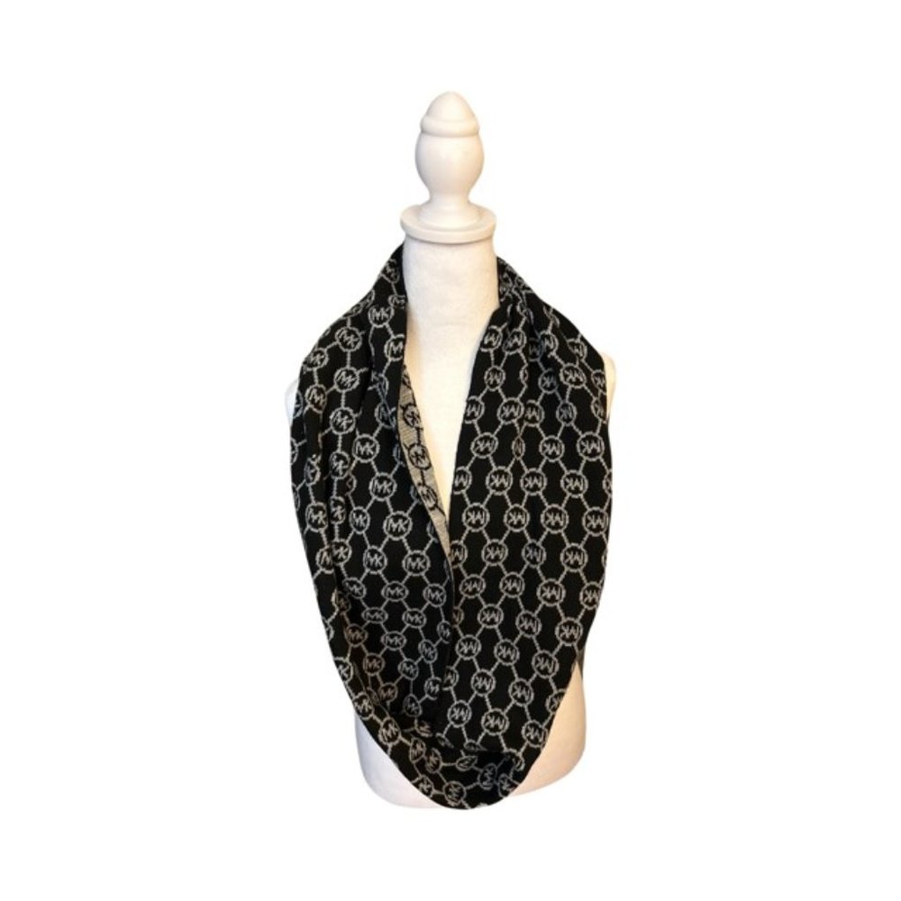 Michael Kors Black/Silver Monogram Infinity Scarf